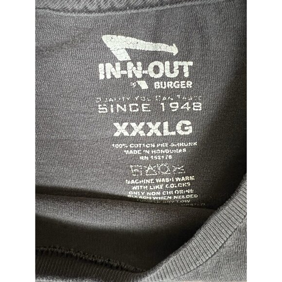 Vintage In N Out Burger T-Shirt Size 3XL Black Faded Hot Rod Fire Bird - Picture 9 of 11